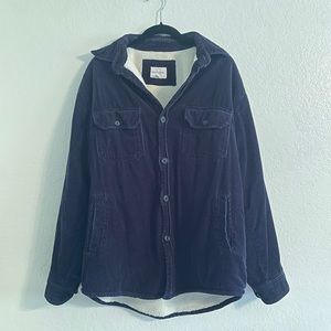 Vintage High Sierra Corduroy Mens Large Dark Blue Never Worn Fleece Jacket